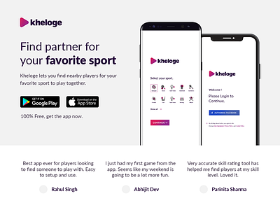 Kheloge - Landing Page