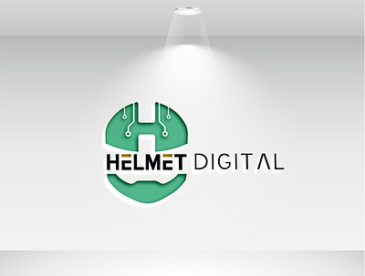 " HELMET DIGITAL " branding design graphic design illustration logo minimal logo modern logo vector