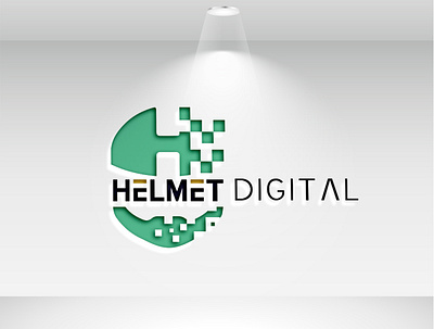"Helmet Digital" Pixel style branding design graphic design illustration logo minimal logo modern logo vector