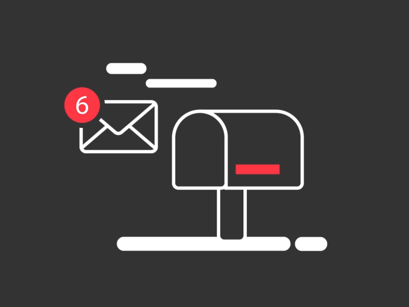 Email Notification GIF after effects email illustrator line vector mailbox notification