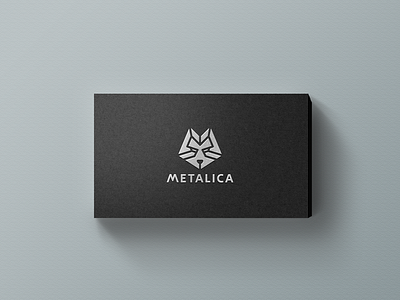 Metalica logo branding icon line logo logotype solid wolf