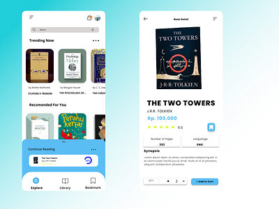 E-Bookstore app design ui