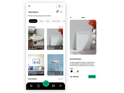 Furniture Apps app ecommerce mobile ui