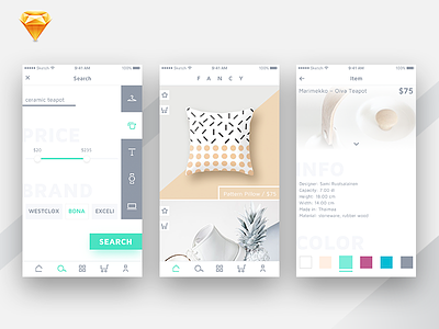 S T I T C H app design concept android animation art ecommerce flat clean simple interface mobile ios iphone shop sketch store ui ux