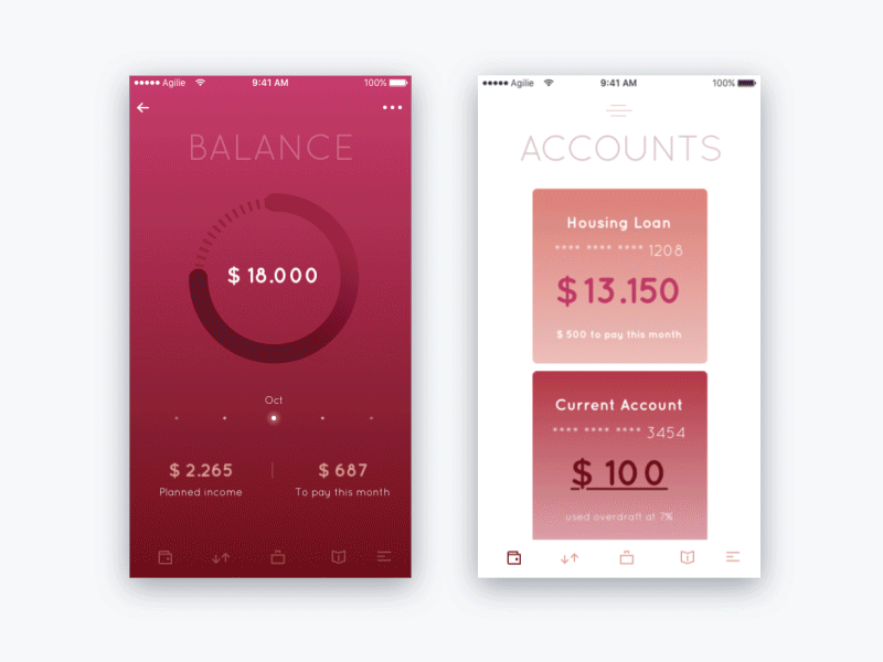 Banking app design concept animation art banking cryptocurrency flat clean simple interface mobile ios iphone payment blockchain sketch ui ux wallet finance