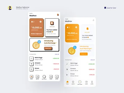 Minimalism vs Neubrutalism Design UI bank apps colourful ui design finance app ui flat design minimalism ui mobile ui neobrutalism neubrutalism orange color ui ui design uiux ux design