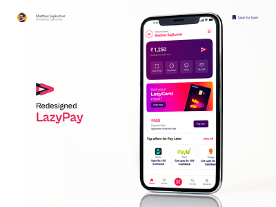 LazyPay - Mobile App Redesign