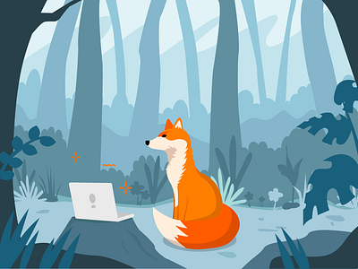 Coding Fox - Foxdeli adobe character design character illustration design figma illustration mascot mascot design vector vector illustration web design