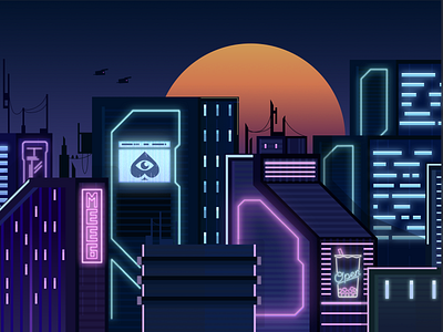 Neon City - MEE6 adobe design illustration illustrator vector