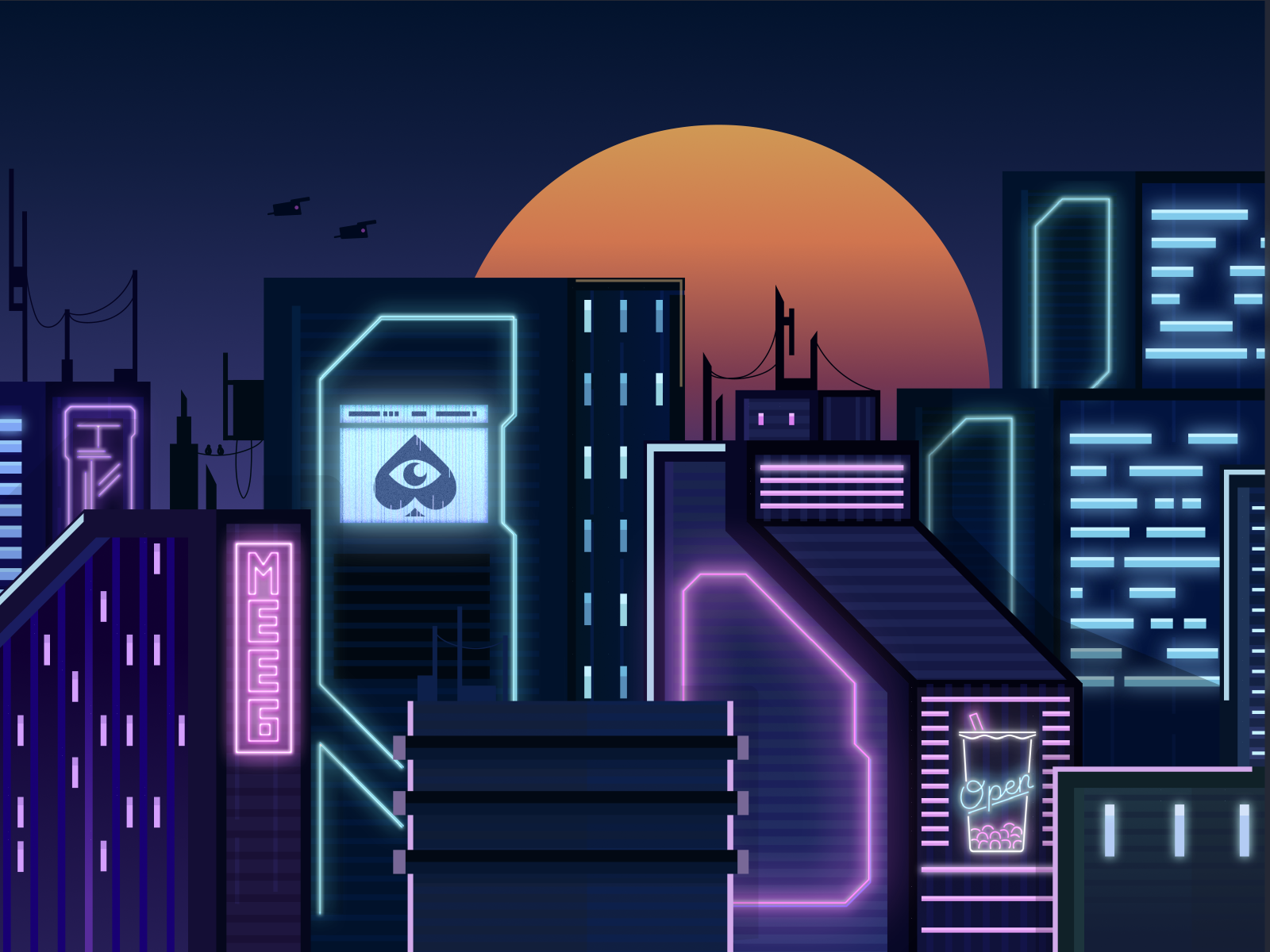 Neon City - MEE6 by Tereza Pechouskova on Dribbble