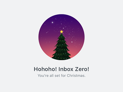 Inbox Zero on Christmas eve blank states christmas email illustration micro copy vector art