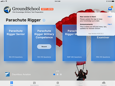 GroundSchool app aviation ui ux