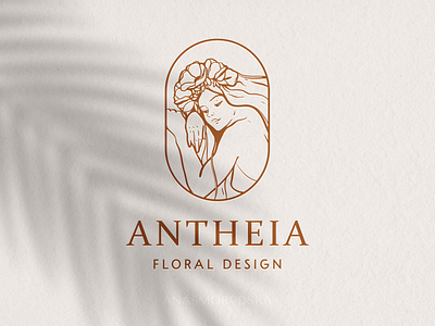 Flower goddess logo design bohemian branding business card design elegant feminine goddess illustration logo