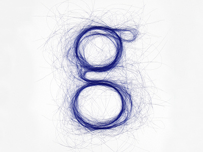 Typography 'Hair Type Blue' 3d typography blue hair hand lettering hand made letter letters monique goossens photograph typo typography