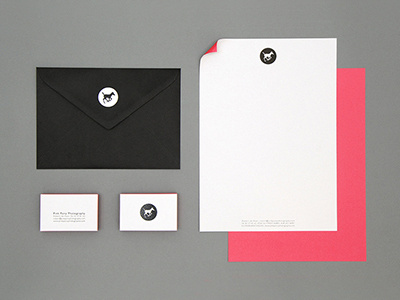 Logo and identity for Pink Pony Photography brand branding business card envelop graphic design identity letter logo monique goossens pink simple