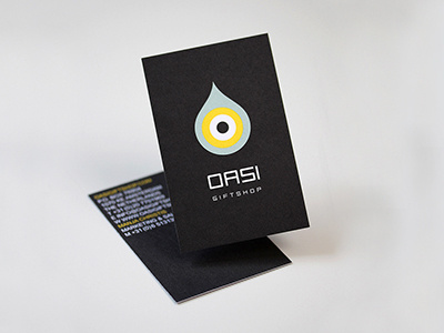 Logo and identity design Oasi Giftshop black brand business card card graphic design identity logo logo design monique goossens