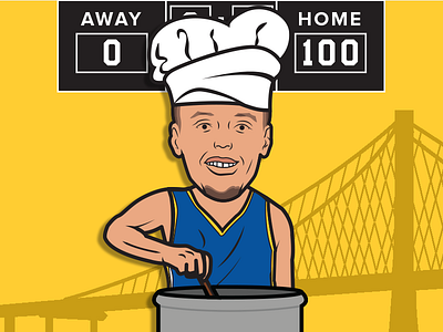 Chef Curry in the House basketball caricature golden state illustration nba stephen curry warriors