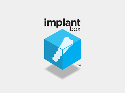 ImplantBox branding dental drop shadow implant logo mark