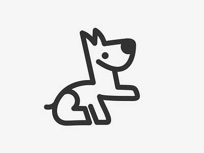 Monoline Puppy anak anjing anjing hewan logo lucu minimalis monoline vector