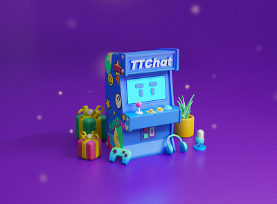 Arcade 3d blender illustration