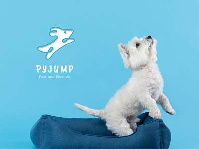 Puppy Jump Logo ( For Sale) blue brand guideline brand identity branding design dog graphic design illustration indonesia line art logo pet puppy vector