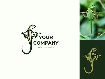 Green Lizard Logo brand guideline brand identity branding design gecko graphic design green illustration indonesia lizard lizard logo logo reptile reptile logo vector