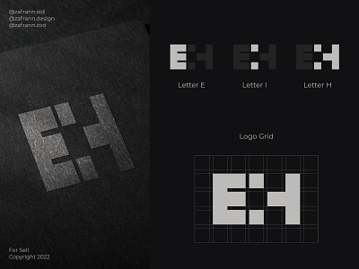 Letter E I H Logo
