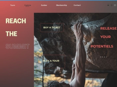 Climbing UI landing page branding ui ux web design