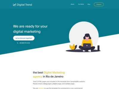 Digital Trend Web Design Landing Page adobe xd copywriting figma htmlcss landing page template ui ux web design website