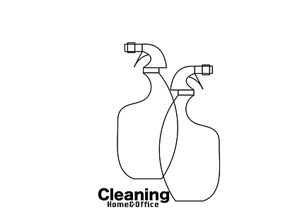 Logo for Cleaning service black and white design digital art illustration logo