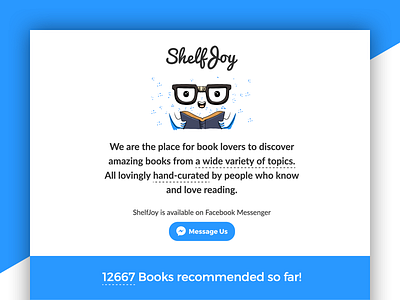 ShelfJoy - Landing page amazing books curated discover facebook hand hand curated joy love message reading shelf