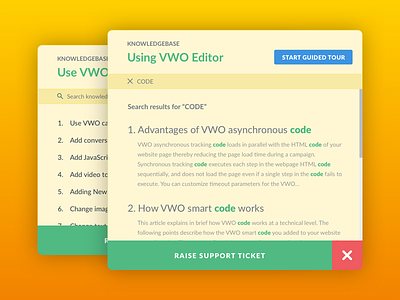 Knowledge Base - VWO App app base blue editor green knowledge red vwo wingify yellow