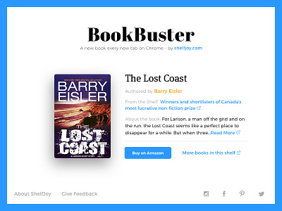 BookBuster - A new book every new tab in Chrome by ShelfJoy amazon author blue book bookmark buy chrome extension new shelf shelves tab
