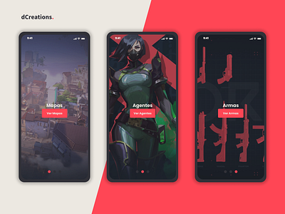 App Mobile UI UX Valorant Wiki app design figma graphic design illustration mobile mobile app ui ux vector