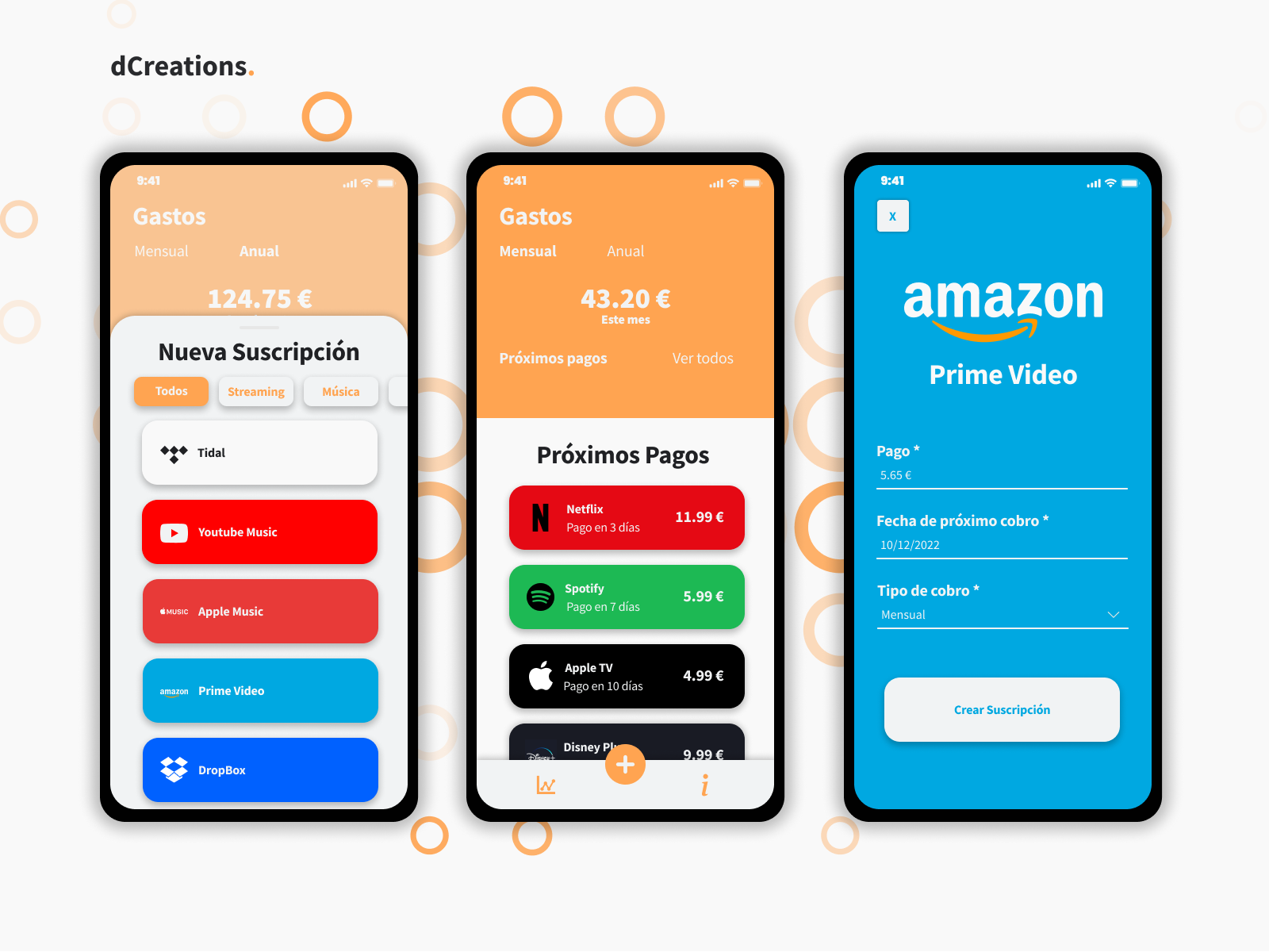 App Mobile UI UX Mis Suscripciones by dCreations on Dribbble