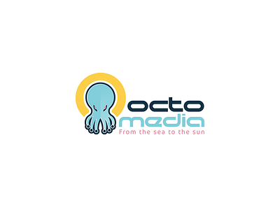 Octomedia LOGO brand corporate designer identity logo logos logotype media octopus logo sea type typography