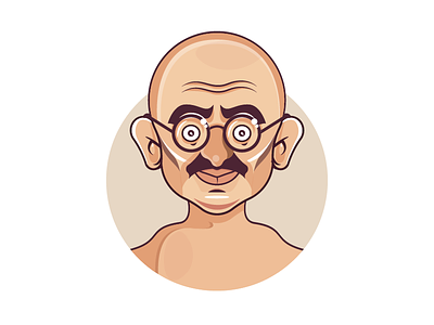 Mahatma Gandhi cartoon character funny illustration vector