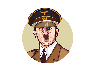 Hitler cartoon character funny illustration vector