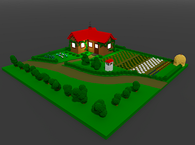 Voxel Farm House 3d design