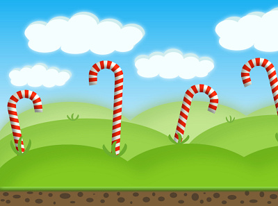 Candy Land 2d background candy concept design
