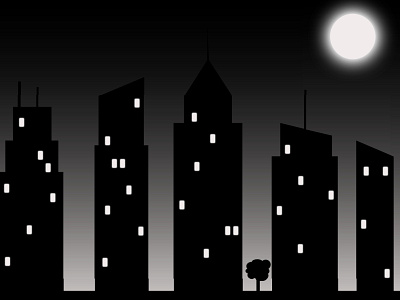 City Night 2d background concept design game