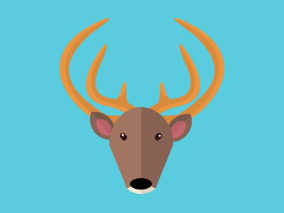 Elk deer elk flat illustration minimal