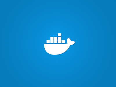 Docker monochromatic logo bue containers docker logo sea symbol tail whale