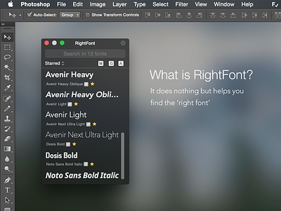 Rightfont App app design font font manager mac rightfont web