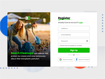 Volunteer Sign up page #DailyUI 001 app design graphic design ui ux web design website