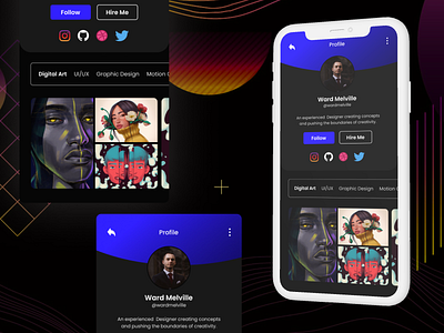 User Profile app design graphic design mobile design ui user interface ux web design
