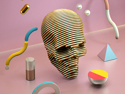 Everyday 14.06.2016 crazy design everyday geometry gold isometric pink skull trend