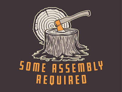 Some Assembly Required illustration tshirt wood working