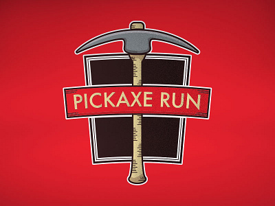 Pickaxe Run 5k 5k badge illustration pickaxe run vector