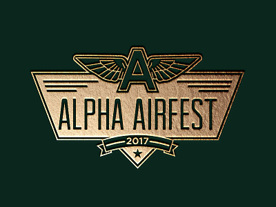 Alpha Airfest - Foil Stamp airshow aviation badge foil gold